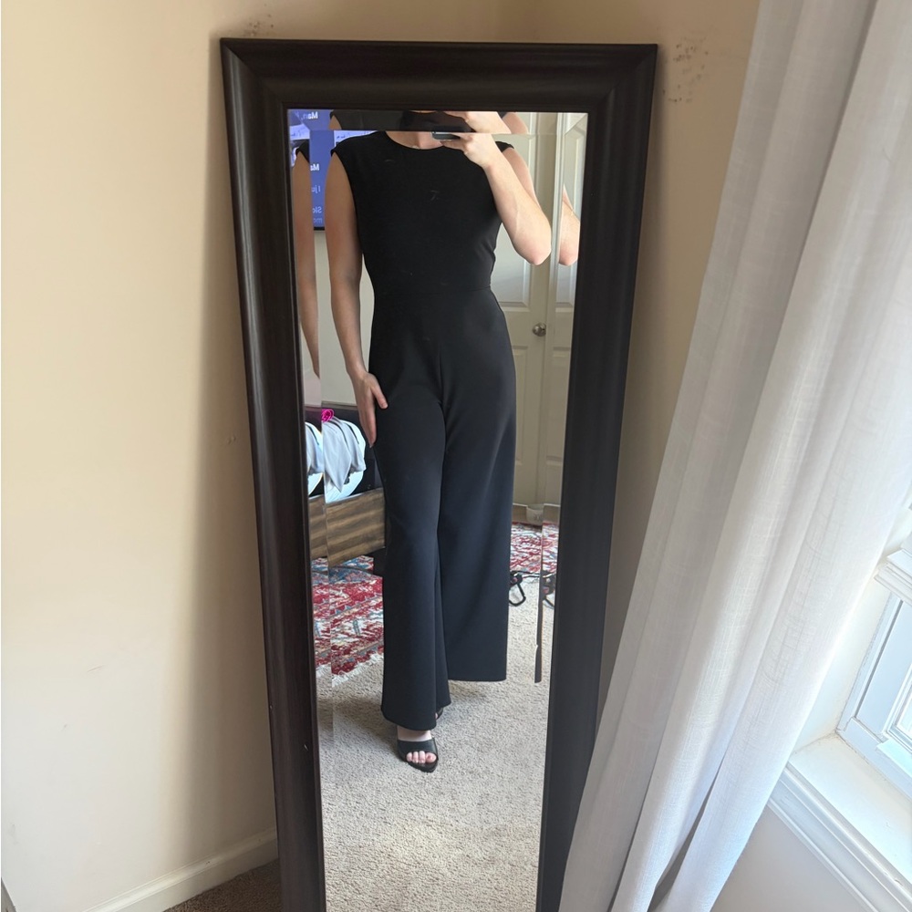 Express Black Sleeveless Wide-Leg Jumpsuit